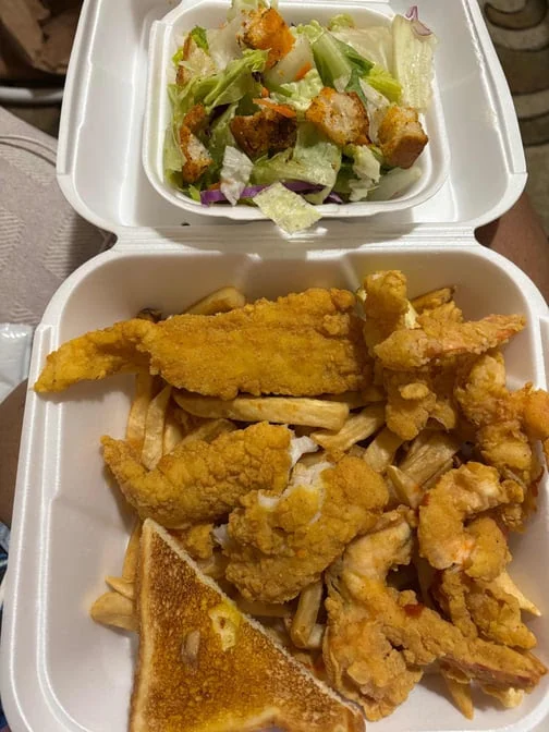 Shrimp And Catfish Plate - Freshly prepared Shrimp And Catfish Plate.
